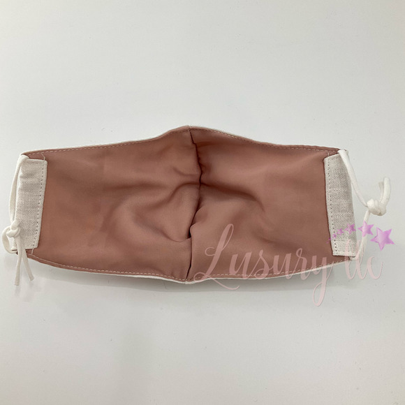 Orange Rose Embroidery Silk Mask, Wedding Gift, Washable Reusable 3 Layers - Picture 4 of 8